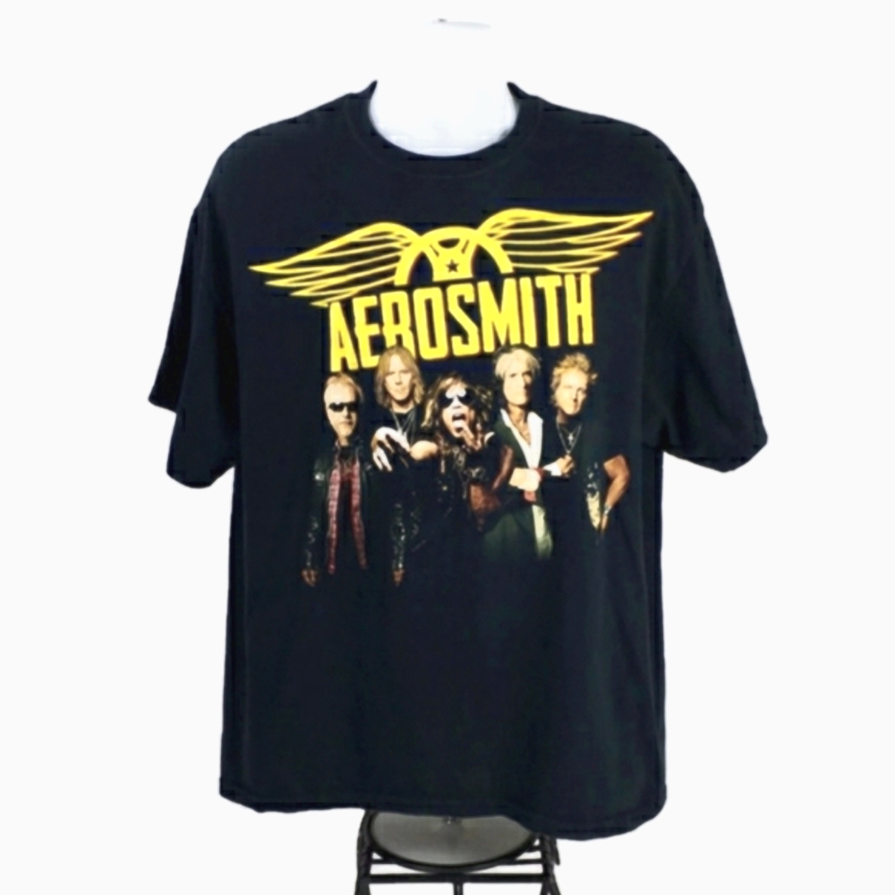 Aerosmith 2012 Global Warming Tour 2-Side Print Black Concert T-Shirt Unisex XL